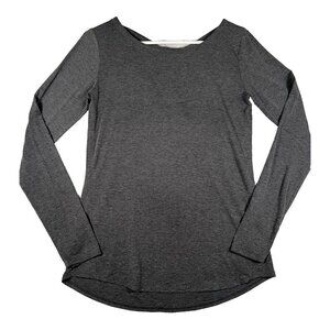 Athleta Twist Keyhole Back Top Long Sleeve‎ Flexlight Athleisure Size XS Gray